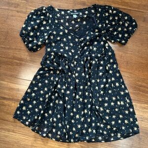 Urban Outfitters Black Top with Yellow Floral Design